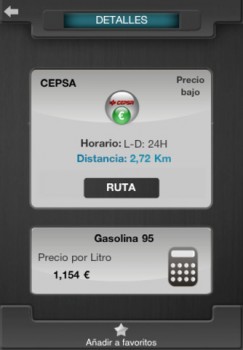 Encontrar las gasolineras más económicas con iPhone y Android Gratis en español‏ 3