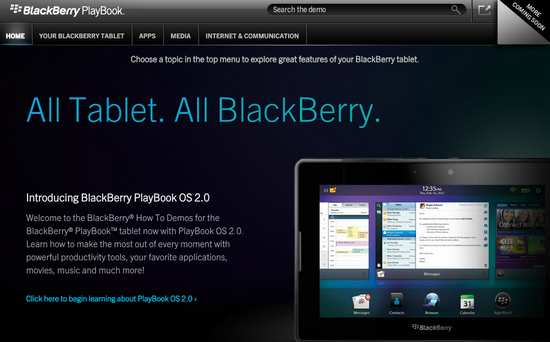 RIM finalmente lanza la nueva versión del sistema operativo Blackberry Playbook 2.0 1