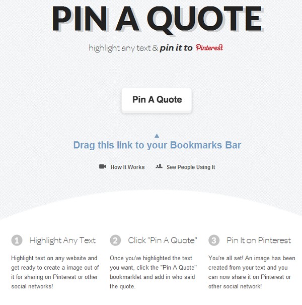 Tu frase o texto preferido en Pinterest con ayuda de PinAQuote 1
