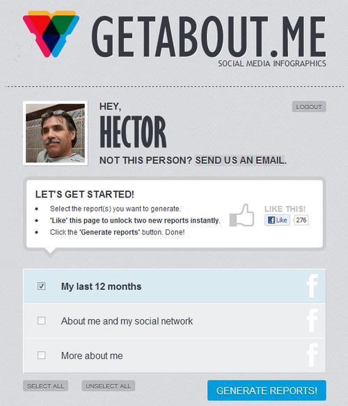 Genera una infografía de tu vida social en línea con GetAbout.Me 2