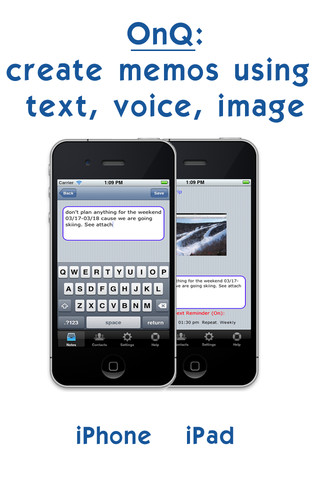 OnQ, aplicación para iOS que permite crear notas y memos para enviar a tus contactos 1