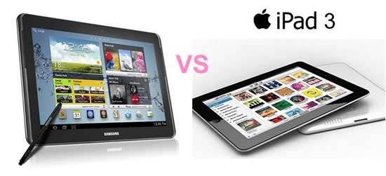 Algunas comparaciones entre la Nueva iPad y Samsung Galaxy Note 10.1 1
