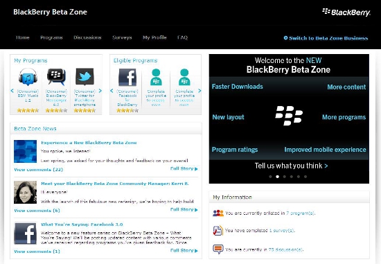 Blackberry Beta Zone: Nueva zona de pruebas para testear apps y sugerir mejoras 2