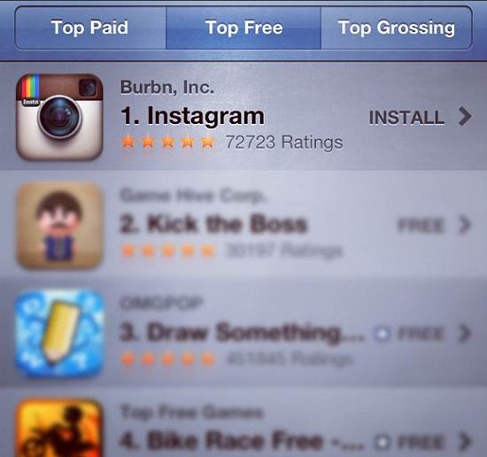 Instagram es la número uno en el ranking de aplicaciones gratis de la tienda de Apple 1