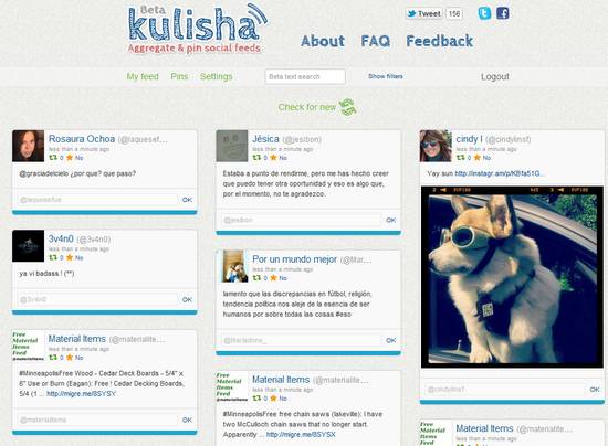 Kulisha, agregador social con un diseño tipo Pinterest 1