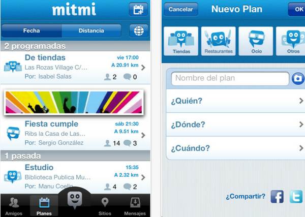 Mitmi, aplicación móvil para Android e iOS que permite hacer planes con tus amigos 1