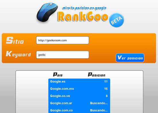 RankGoo, conoce el ranking de palabras claves de tu blog en Google 1