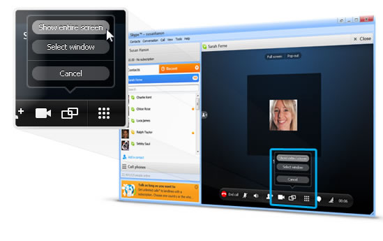 Utiliza Skype para compartir tu escritorio y presentaciones durante una videollamada 1
