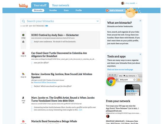 Bitly lanza nueva función de marcadores, perfiles, búsquedas y aplicación para iOS 2