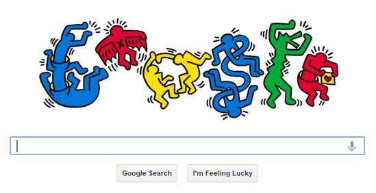Google Doodle celebrando el aniversario de Keith Haring 1