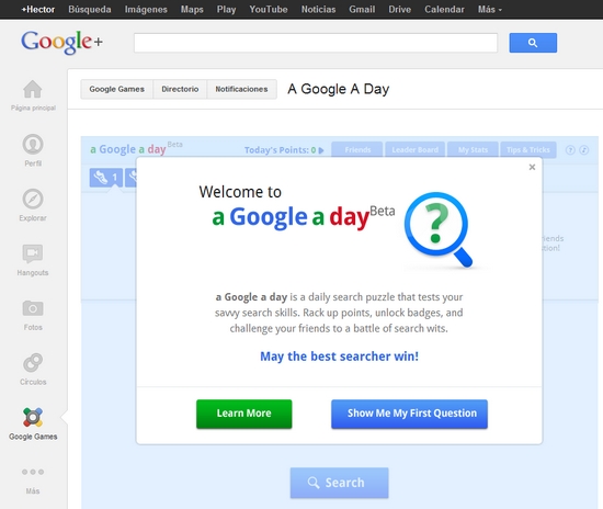 A Google a Day ahora se puede jugar directamente en Google+ 1