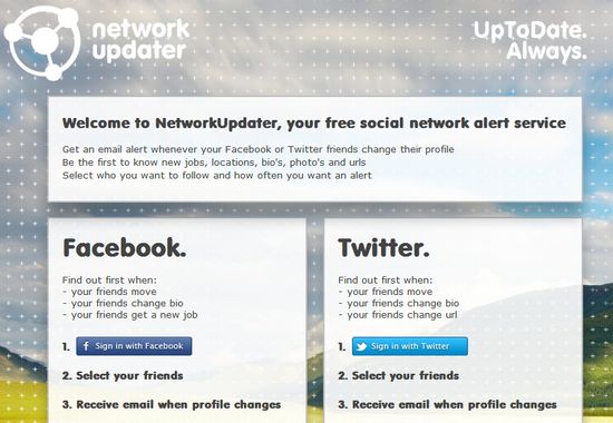 NetworkUpdater te alerta de cambios en los perfiles de tus amigos de Facebook y Twitter 1