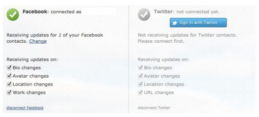 NetworkUpdater te alerta de cambios en los perfiles de tus amigos de Facebook y Twitter 2