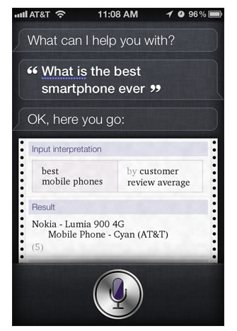 ¿Qué responde Siri si le preguntas cual es el mejor smartphone de la historia? 1