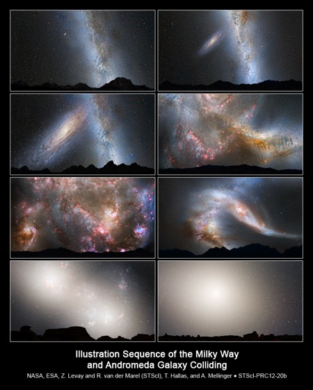 Cómo se verá el choque entre las galaxias Andrómeda y la Vía Lactea 1