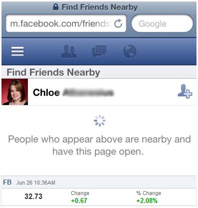 Facebook lanzó una página móvil para descubrir usuarios cerca tuyo, pero la quitaron al poco tiempo 1