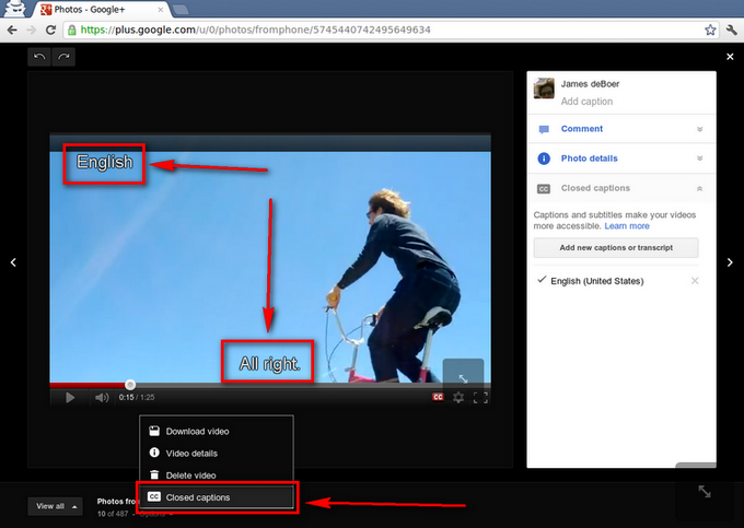 Ya se pueden agregar subtítulos a los videos que se suben a Google+ 2