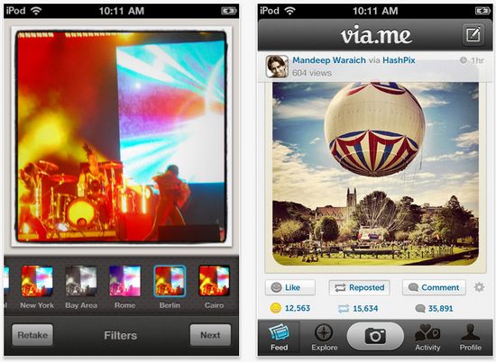 Via.Me, aplicación iOS similar a Instagram que también captura vídeo y audio 1