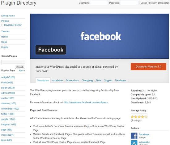Facebook lanza un plugin para Wordpress que integra varias funcionalidades de la red social. 1