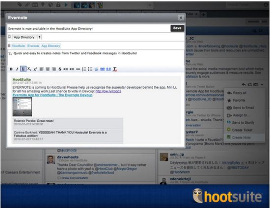 El directorio de aplicaciones de Hootsuite ahora cuenta con Evernote, Zendesk y Storify 1