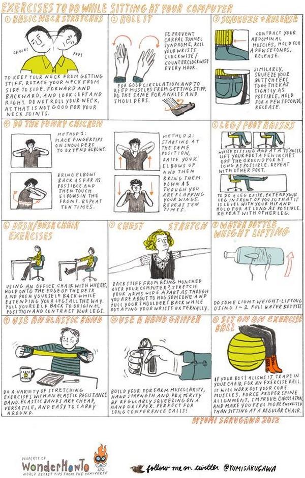 11 ejercicios para hacer mientras estamos sentados frente a un ordenador 1