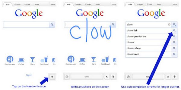 Google anuncia Handwrite para smartphones y tabletas con pantallas táctiles 3