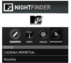 Instalá MTV Nightfinder en tu Blackberry y encontrá los mejores recitales