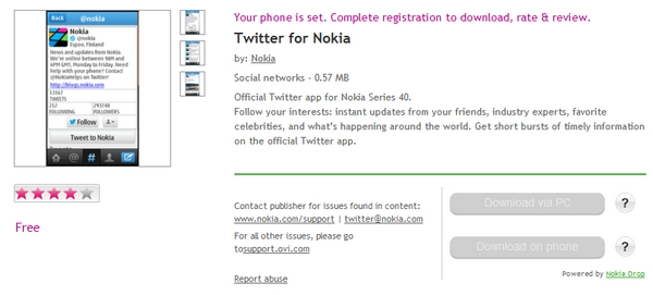 Twitter lanza su aplicación móvil para dispositivos de la Serie 40 de Nokia 1