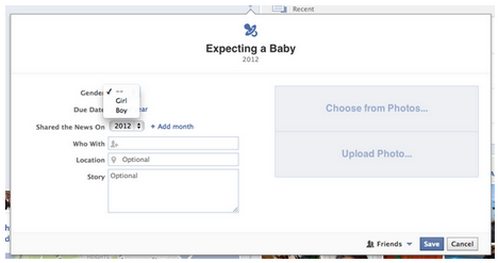 Facebook lanza nuevo Acontecimiento Importante para anunciar en el Timeline: Esperando un bebé 2
