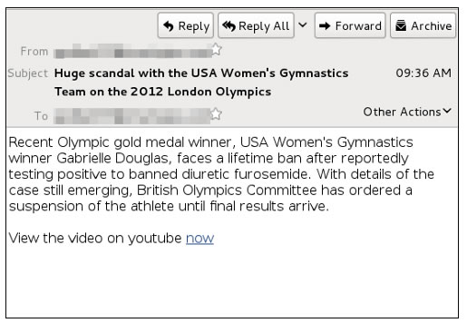 Malware: ¡No abras un supuesto video de la gimnasta Olímpica Gabrielle Douglas! 1