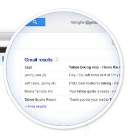 Google mostraría en tus búsquedas, resultados de tus mails de Gmail