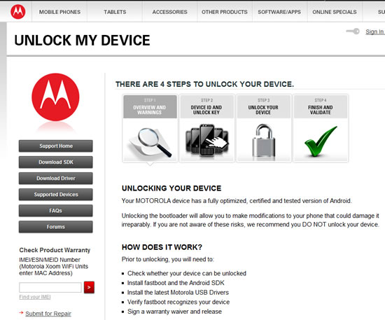 Motorola sorprende ofreciendo una aplicación para desbloquear tu Android 2