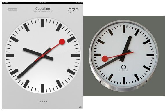 Apple acusada de copiar la imagen del reloj del Servicio Federal de Ferrocarriles Suizos 1