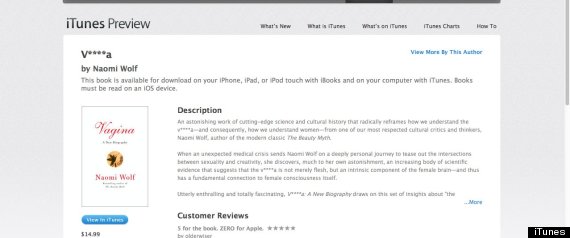 Apple iTunes censura el título del eBook Vagina y ante la publicidad adversa revierte la medida 1
