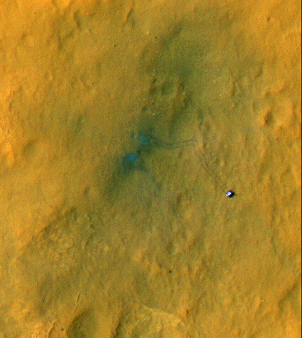 MRO captura imágenes desde la atmósfera de Marte que muestran las huellas del Curiosity 2