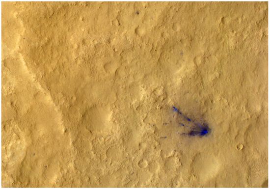 MRO captura imágenes desde la atmósfera de Marte que muestran las huellas del Curiosity 3