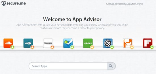 Secure.me App Advisor, Indica el grado de seguridad de las aplicaciones de Facebook 1