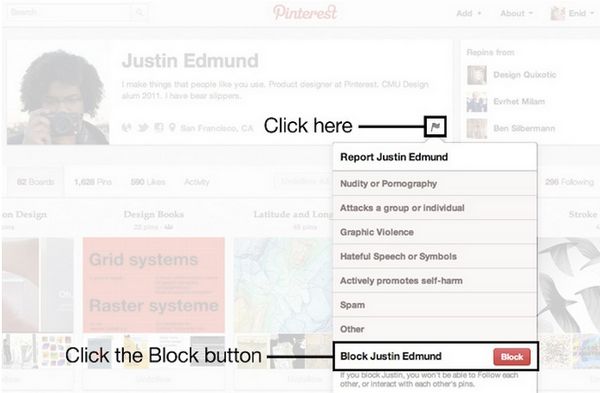 Pinterest ahora permite reportar y bloquear usuarios 1