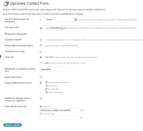 Wordpress: Instalar formulario de Contacto 3