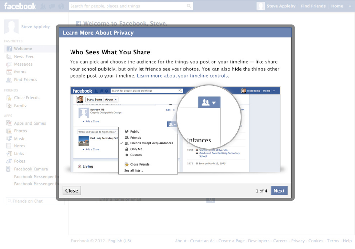 Facebook anuncia cambios cuyo objetivo es educar a los nuevos usuarios en el tema privacidad 2