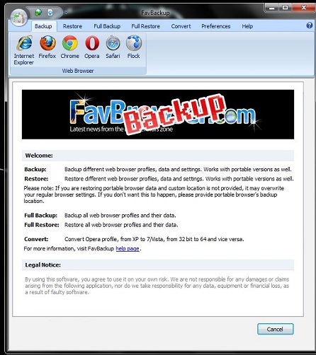 FavBackup, respalda fácilmente la configuracion de tus navegadores #Windows 1