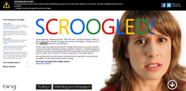Scroogled, nuevo sitio de una campaña de Microsoft en contra de Google 1