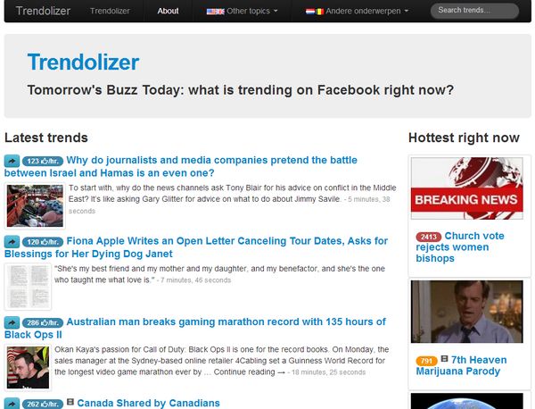 Trendolizer, conoce en tiempo real de qué se está hablando más en Facebook 1
