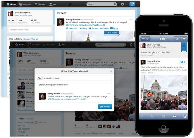 Twitter introduce una nueva función para compartir Tweets por email 1
