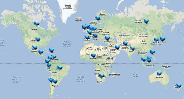 Tworldy, las tendencias de Twitter por ciudad y país en Google Maps 1