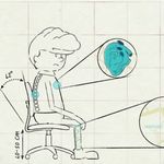 Animación que muestra cómo mejorar las postura cuando trabajan en la oficina