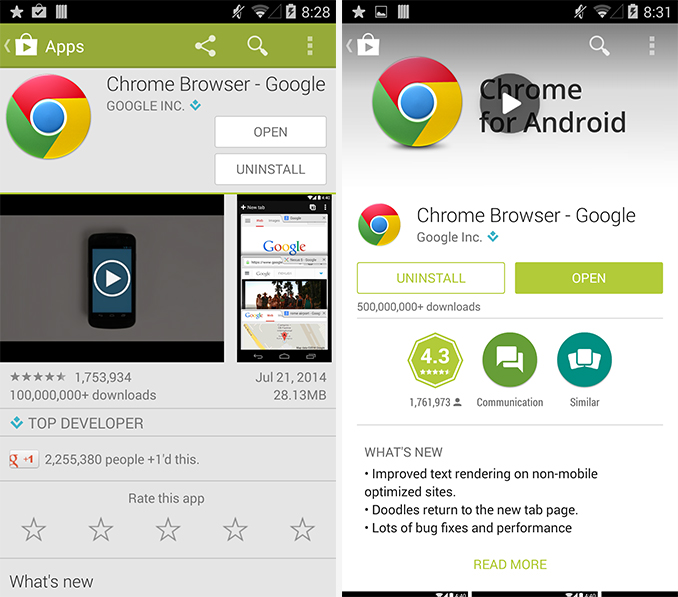 google-play-chrome-app-antes-ahora-diseño-material