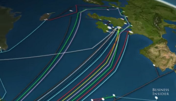 Mapa animado muestra toda la red de cables submarinos usados para transmitir data vía Internet