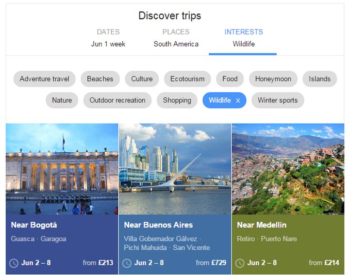 Google Flights ahora permite descubrir lugares de destinos turísticos por interés