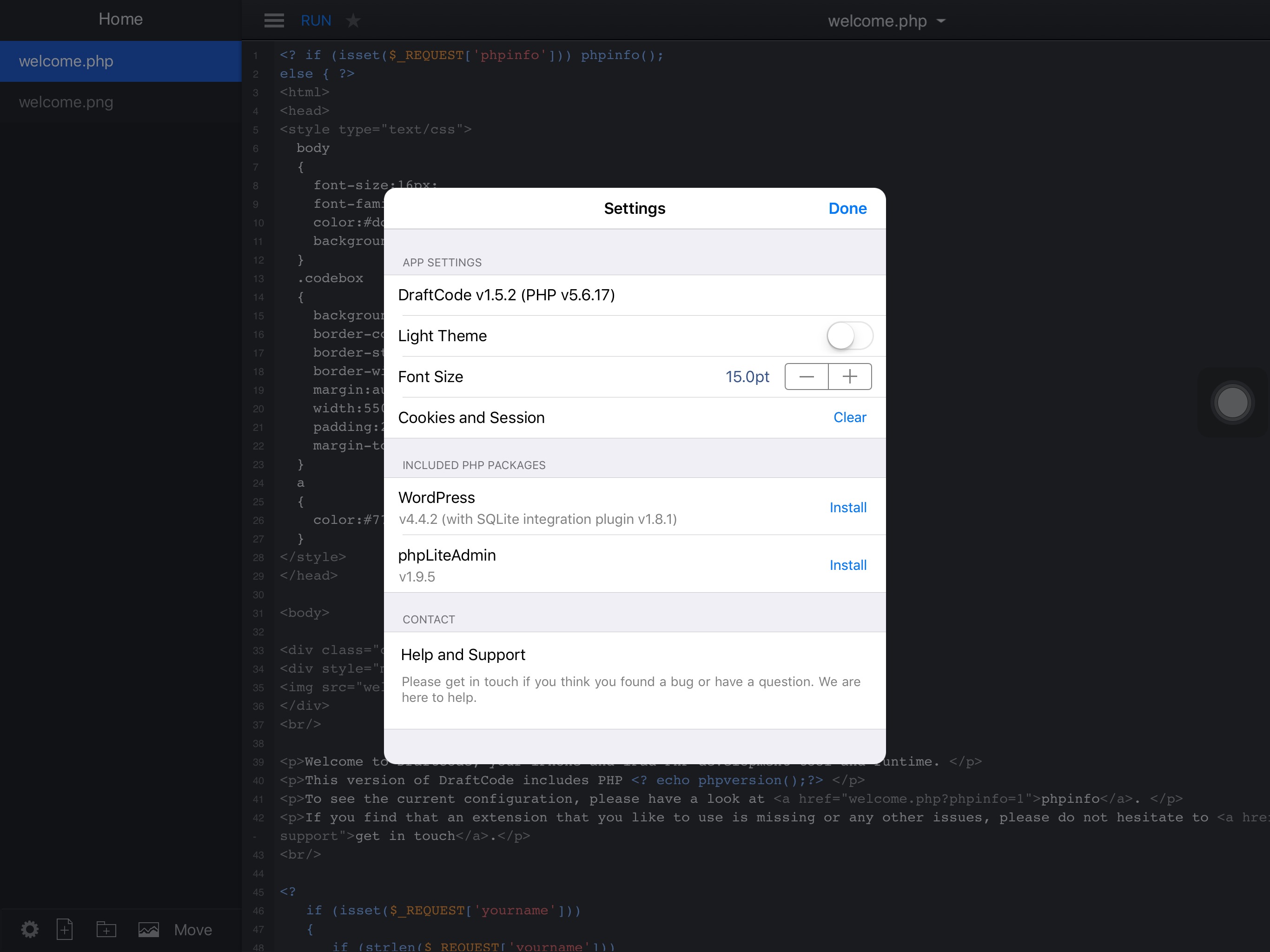DraftCode - Programar en PHP directo en tu iPad 2